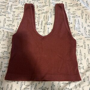 Burgundy crop tank top